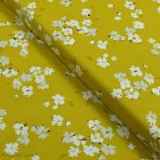 Tissu popeline de coton motif fleurs "Mayfair" de Amy Sinibaldi - Ocre - Oekotex - AGF ® Art Gallery Fabrics ® - Tissus - 1