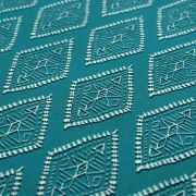 Tissu popeline de coton motif losanges "Spirited" - Ecru et turquoise - Oekotex ® - AGF ® Art Gallery Fabrics ® - Tissus - 3