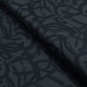 Tissu coton motif géométrique "In Bloom" - Noir - Oekotex ® - Cotton and Steel ®
