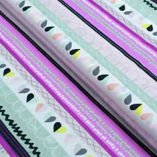 Tissu popeline de coton motif coeurs et formes "Playing pop" - Rose et vert menthe - AGF ® Art Gallery Fabrics ® - Tissus - 1
