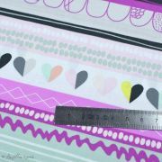Tissu popeline de coton motif coeurs et formes "Playing pop" - Rose et vert menthe - AGF ® Art Gallery Fabrics ® - Tissus - 3