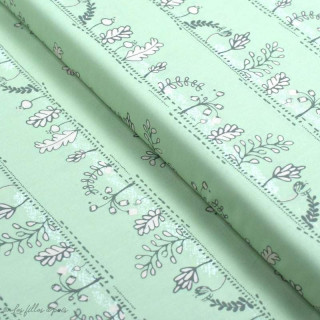 Tissu popeline de coton motif fleur "Heartland" - Gris et rose - AGF ® Art Gallery Fabrics ® - Tissus - 1
