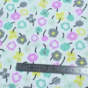 Tissu popeline de coton motif fleur "Heartland" - Blanc, violet, gris, jaune et vert - AGF ® Art Gallery Fabrics ® - Tissus - 3