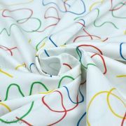 Tissu coton motif dessin "Sisu" - Blanc, jaune, vert rouge et bleu - AGF ® Art Gallery Fabrics ® - Tissus - 2