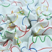 Tissu coton motif dessin "Sisu" - Blanc, jaune, vert rouge et bleu - AGF ® Art Gallery Fabrics ® - Tissus - 3