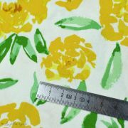 Tissu popeline de coton motif fleur "The Open Road" - Ecru et ocre- AGF ® Art Gallery Fabrics ® - Tissus - 3