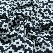 Tissu coton motif géométrique "Capsules Pacha" - Noir et blanc - Oekotex ® - AGF ® Art Gallery Fabrics ® - Tissus - 3
