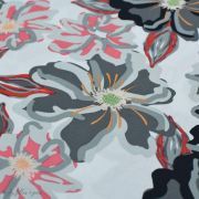 Tissu popeline de coton motif fleurs "Fusion Silkroad" - Blanc, rouge et noir - AGF ® Art Gallery Fabrics ® - Tissus - 5