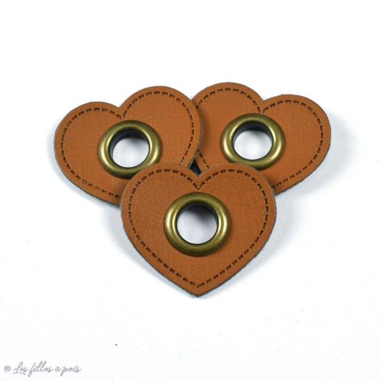 Ojal de cuero de imitación en forma de corazón - Juego de 2 - 8mm Autres marques - Tissus et mercerie - 3 Ojal de cuero de imitación en forma de corazón - Juego de 2 - 8mm Autres marques - Tissus et mercerie - 3