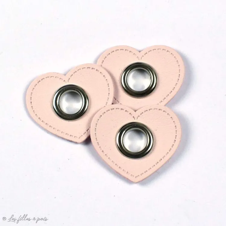 Ilhó em forma de coração em couro falso - Conjunto de 2 - 8mm Tissus et mercerie créative – Nos sélections sans marque - 8