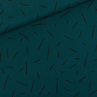 Tissu french terry coton "STRIKES" motif traits - Vert Ponderosa -  Oeko-Tex ® - See You At Six ® See You At Six ® - Tissus Oeko