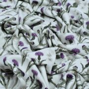 Tissu jersey coton motif chardon "Thistle" - Blanc et violet - Oeko-Tex ® Family Fabrics ® - Tissus oekotex - 4