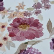 Tissu jersey coton motif fleurs "Vintage Floral" - Blanc et violet - Oeko-Tex ® Family Fabrics ® - Tissus oekotex - 2