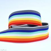 Elastique plat esprit Arc-en ciel - Multicolore - 40mm - 1