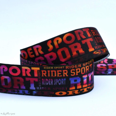Elastique caleçon boxer "Rider" - Noir et Multicolore - 35mm  - 1