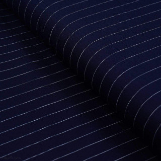 Tissu jersey punto di milano à rayure - Bleu Marine et blanc Autres marques - Tissus et mercerie - 1