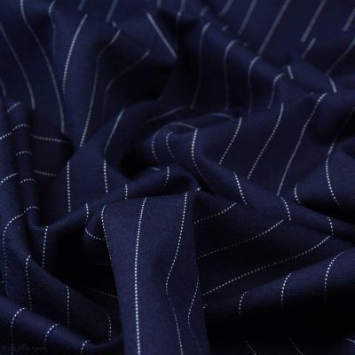 Ademen geleider Vriend Tissu jersey punto di milano à rayure - Bleu Marine et blanc Vente en ligne  Couleur Bleu marine