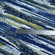 Tissu french terry coton motif rayures - Bleu, ocre, gris et blanc - Oeko-Tex ® - Stenzo Textiles ® Stenzo Textiles ® - Tissus O
