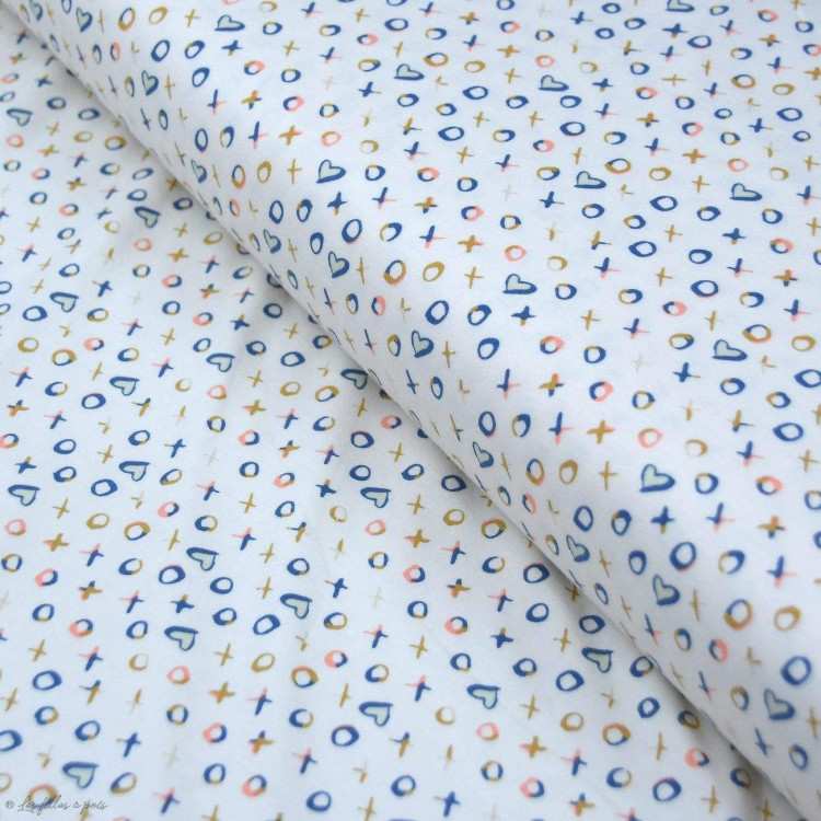Cupão de tecido jersey "Love Story" em forma de coração - Ecru e multicolorido - 200cm - AGF Art Gallery Fabrics ® - Tissus - 1 Cupão de tecido jersey "Love Story" em forma de coração - Ecru e multicolorido - 200cm - AGF Art Gallery Fabrics ® - Tissus - 1