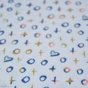 Tissu jersey motif coeur "Love Story" - Ecru et multicolore - Oekotex - AGF ® Art Gallery Fabrics ® - Tissus - 3