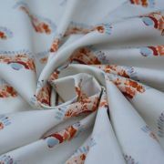 Tissu coton motif éventails "Homebody" - Ecru et terracotta - Oekotex - AGF ® Art Gallery Fabrics ® - Tissus - 2