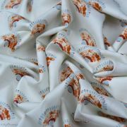 Tissu coton motif éventails "Homebody" - Ecru et terracotta - Oekotex - AGF ® Art Gallery Fabrics ® - Tissus - 3