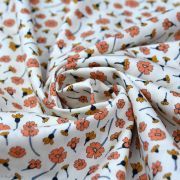 Tissu popeline de coton motif coquelicots "Homebody" - Tons oranges - Oekotex - AGF ® Art Gallery Fabrics ® - Tissus - 3