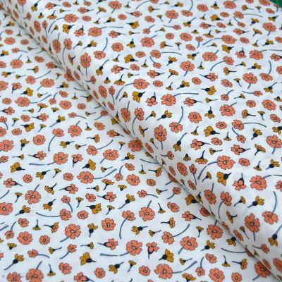 Tissu popeline de coton motif coquelicots "Homebody" - Tons oranges - Oekotex - AGF ® Art Gallery Fabrics ® - Tissus - 1