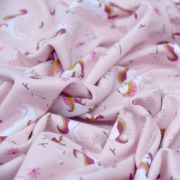 Tissu jersey coton motif licorne "Ingela" - Rose - Oeko-Tex ® Domotex ® - Tissus Oekotex et BIO - 4