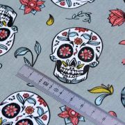 Tissu coton motif Têtes de mort mexicaines "Calavera" - Vert - Oeko-Tex ® Autres marques - Tissus et mercerie - 5