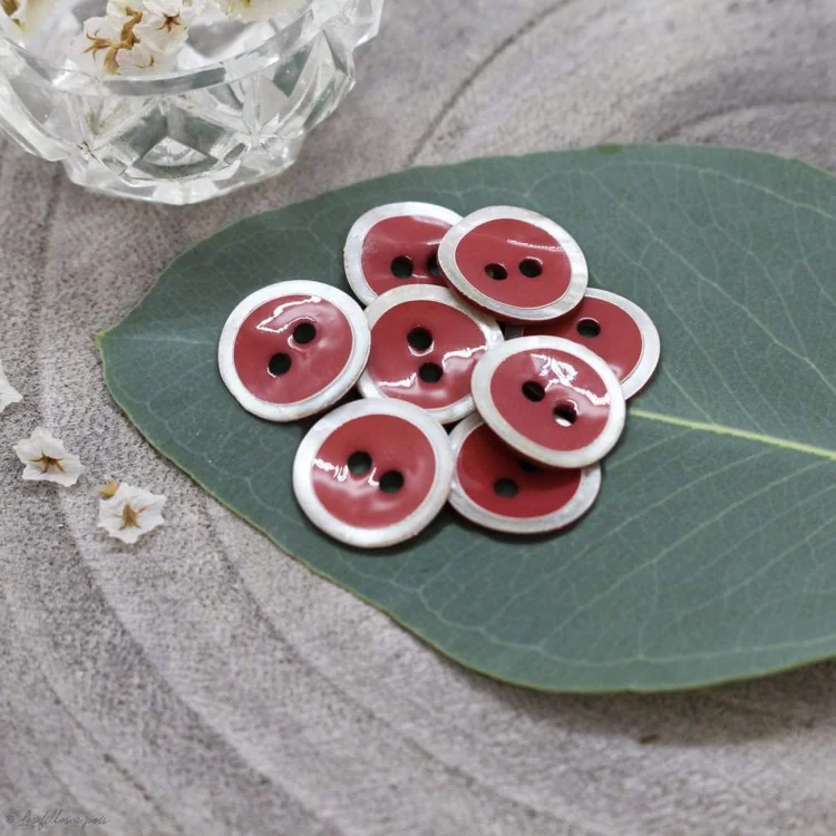 DESTOCK Bouton halo - Terracotta - Atelier brunette - Lot de 10 Atelier Brunette : tissus élégants et modernes - 1