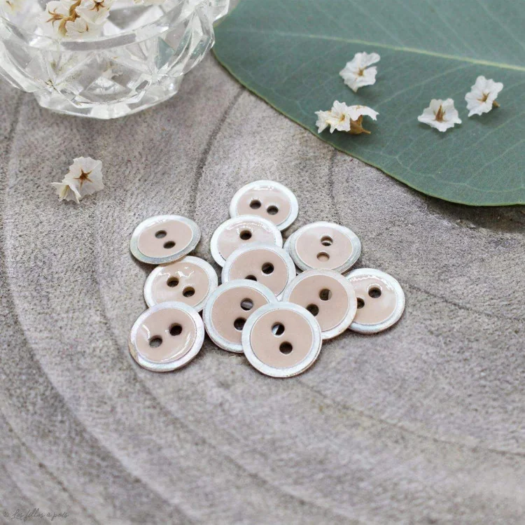 DESTOCK Bouton halo - Blush - Atelier brunette - Lot de 10 Atelier Brunette : tissus élégants et modernes - 1