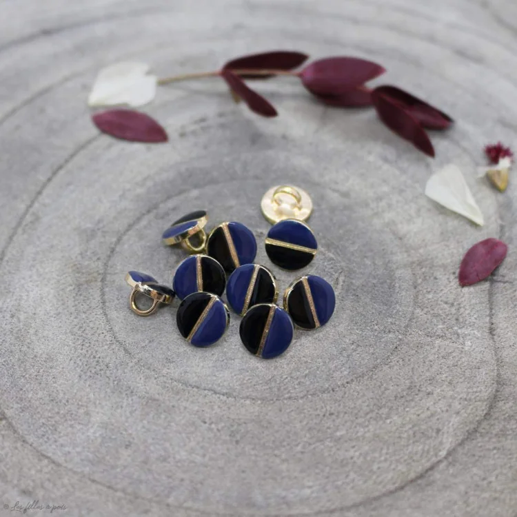 DESTOCK Bouton wink - Black et Midnight - Atelier brunette - Lot de 10 Atelier Brunette : tissus élégants et modernes - 1