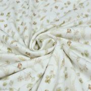 Tissu jersey côtelé motif fleurs "Romantic Dried" - Blanc cassé et tons ocre - Oeko-Tex ® Family Fabrics ® - Tissus oekotex - 2