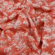Tissu coton motif coraux "Beach Travel" - Orange e blanc - Oekotex - AGF ® 3 Wishes Fabrics ® - 5