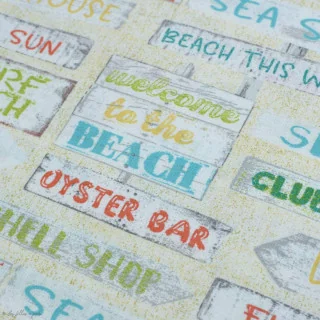 Coupon de tissu coton motif panneaux "Beach Travel" - 170cm - Multicolore - Oekotex - AGF - 2