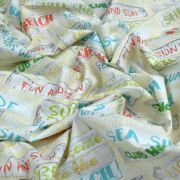 Tissu coton motif panneaux "Beach Travel" - Multicolore - Oekotex - AGF ® 3 Wishes Fabrics ® - 4