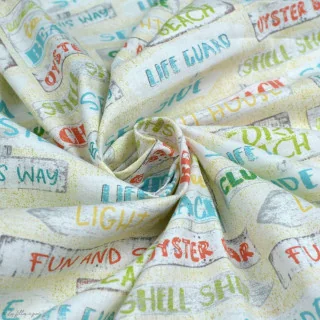 Coupon de tissu coton motif panneaux "Beach Travel" - 170cm - Multicolore - Oekotex - AGF - 3