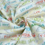 Tissu coton motif panneaux "Beach Travel" - Multicolore - Oekotex - AGF ® 3 Wishes Fabrics ® - 3
