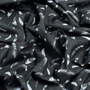 Tissu coton motif  plumes - Noir et blanc - Oeko-Tex ® et GOTS ® Autres marques - Tissus et mercerie - 4