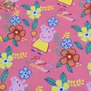 Tissu coton "Peppa Pig" motif fleurs - Rose - Oeko-Tex ® et GOTS ® Autres marques - Tissus et mercerie - 2