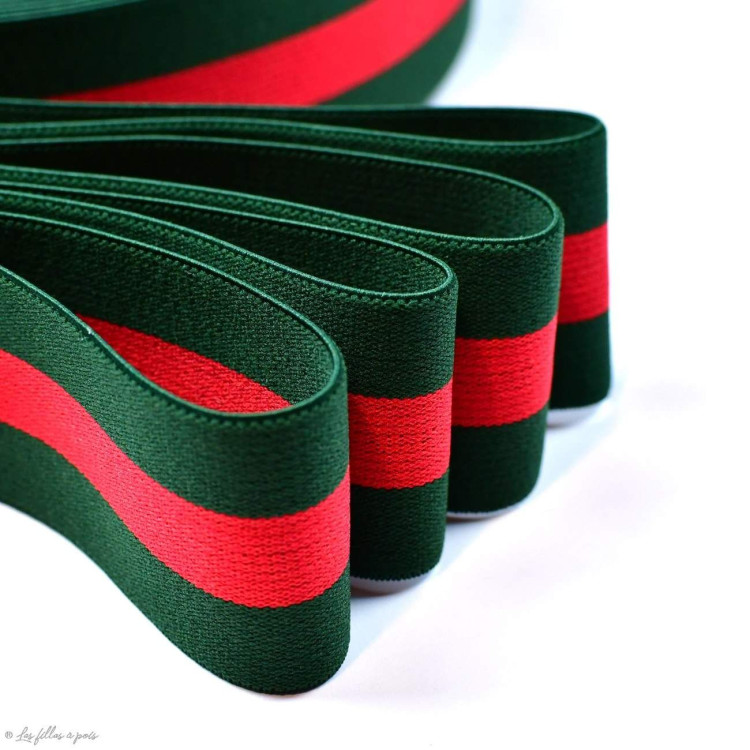 Rayas planas elásticas - verde y rojo - 40mm Autres marques - Tissus et mercerie - 1 Rayas planas elásticas - verde y rojo - 40mm Autres marques - Tissus et mercerie - 1