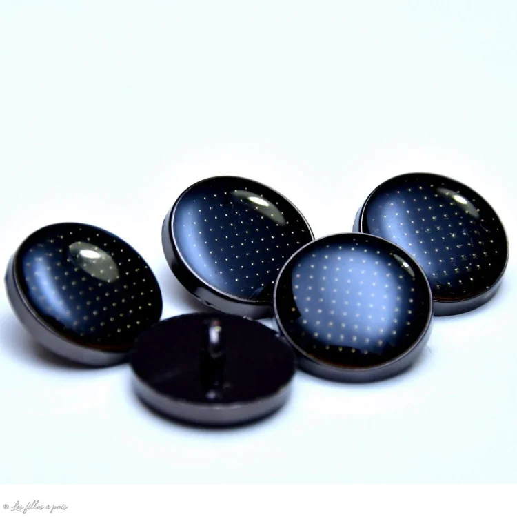 Bouton à queue - Plumetis - Métal noir laqué Tissus et mercerie créative – Nos sélections sans marque - 1 Bouton à queue - Plumetis - Métal noir laqué Tissus et mercerie créative – Nos sélections sans marque - 1