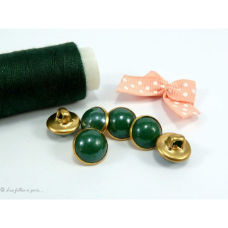 Boutons à queue - Ronds  sur monture en métal doré - Lot de 6 - 10mm Autres marques - Tissus et mercerie - 6