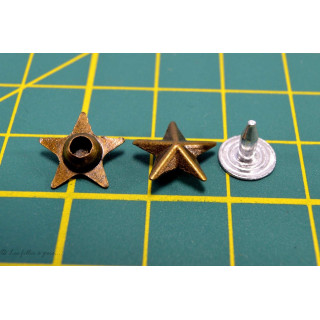 Rivets à sertir - Etoile - Bronze antique  - 3