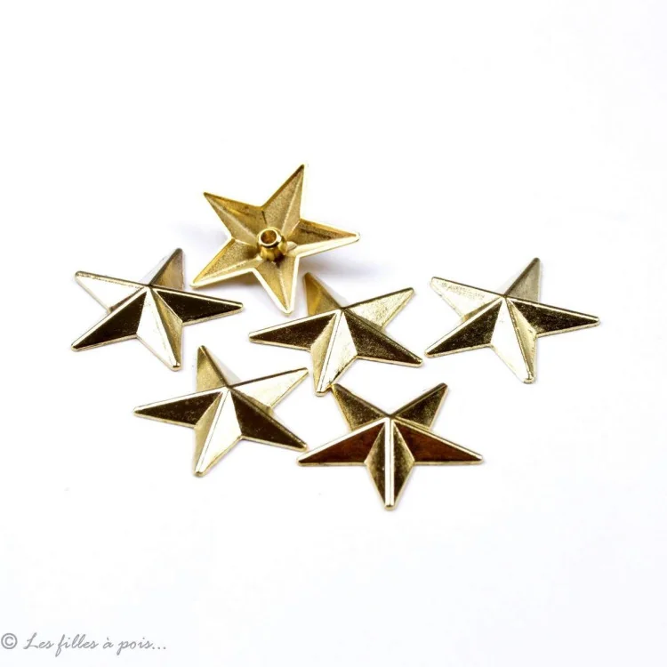 Rivets à sertir - Etoile - Doré Tissus et mercerie créative – Nos sélections sans marque - 1