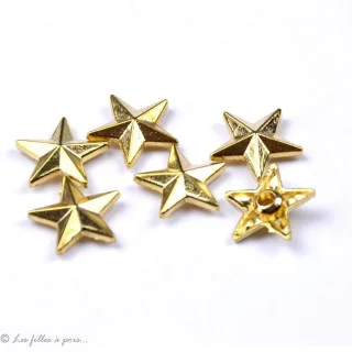 Rivets à sertir - Etoile - Doré Tissus et mercerie créative – Nos sélections sans marque - 10