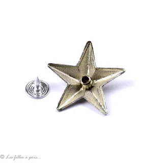 Rivets à sertir étoile – Argenté – 4 tailles – Lot au choix Tissus et mercerie créative – Nos sélections sans marque - 4