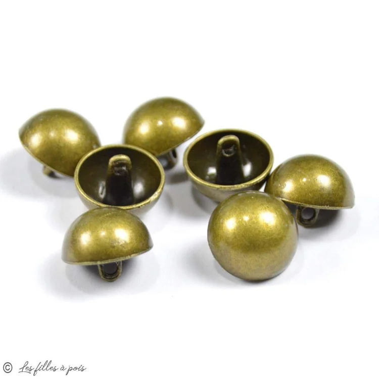 Bouton à queue - Rond - Métal bronze Tissus et mercerie créative – Nos sélections sans marque - 1