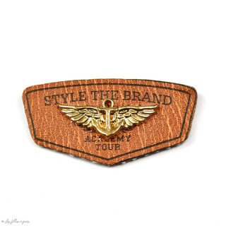 Badge simili cuir "Style the Brand" avec anneau - 45mm Autres marques - Tissus et mercerie - 1
